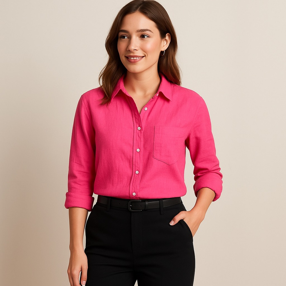 GAP‎ Vibrant Pink Button-Down Shirt